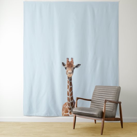 Cute giraffe face wandkleed (In situ)