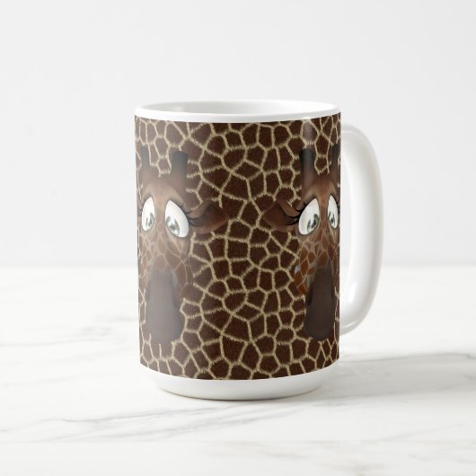 Cute Giraffe faceit Animal Fur Pattern Mok (Voorkant rechts)