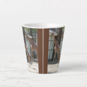 Cute Giraffe Familie Design Latte Mok (Voorkant)