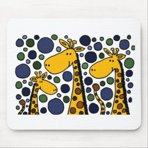 Cute Giraffe Family Art Abstract Muismat