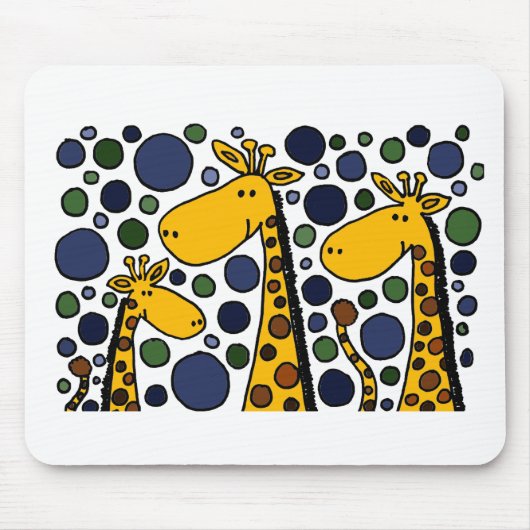 Cute Giraffe Family Art Abstract Muismat (Voorkant)