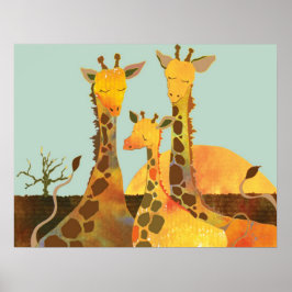 Cute Giraffe Family Poster
