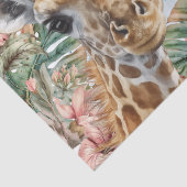 Cute Giraffe Floral Waterverf Tissuepapier (Detail)