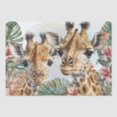 Cute Giraffe Floral Waterverf Tissuepapier (Voorkant)