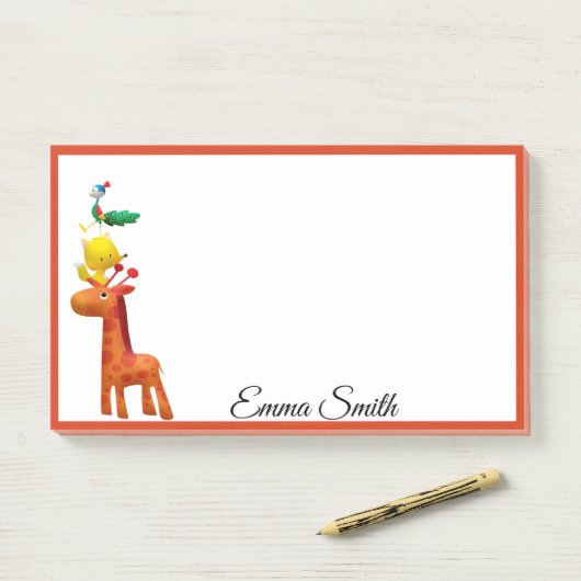 Cute Giraffe Fox Peacock Kawaii Animal Post-it® Notes (Op bureau)