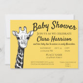 Cute Giraffe Gender Neutral Baby shower Invitation Kaart (Voorkant)
