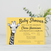 Cute Giraffe Gender Neutral Baby shower Invitation Kaart (Staand voorkant)