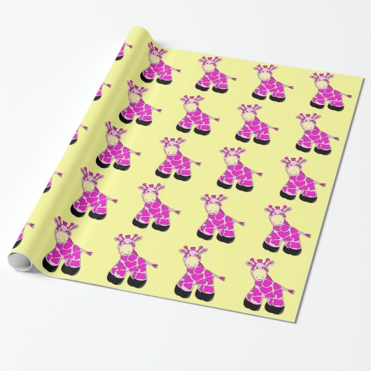 Cute Giraffe Gift Wrapping Paper for Children Cadeaupapier (Uitgerold)