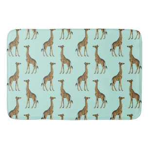 Cute Giraffe Gold en Mint Badmat