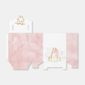 Cute Giraffe Gold Foil Glitter Baby Girl Shower Bedankdoosjes (Uitgevouwen)