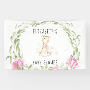 Cute Giraffe Gold Foil Glitter Baby Girl Shower Spandoek