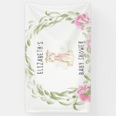 Cute Giraffe Gold Foil Glitter Baby Girl Shower Spandoek (Verticaal)