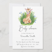 Cute Giraffe Groene Baby Shower Kaart (Voorkant)