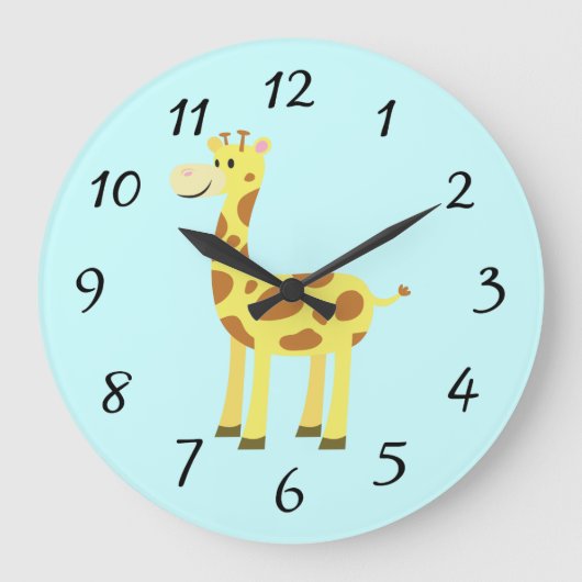 Cute Giraffe Grote Klok (Voorkant)