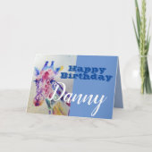 Cute Giraffe Happy Birthday Boys chili Name Card Kaart (Voorkant)