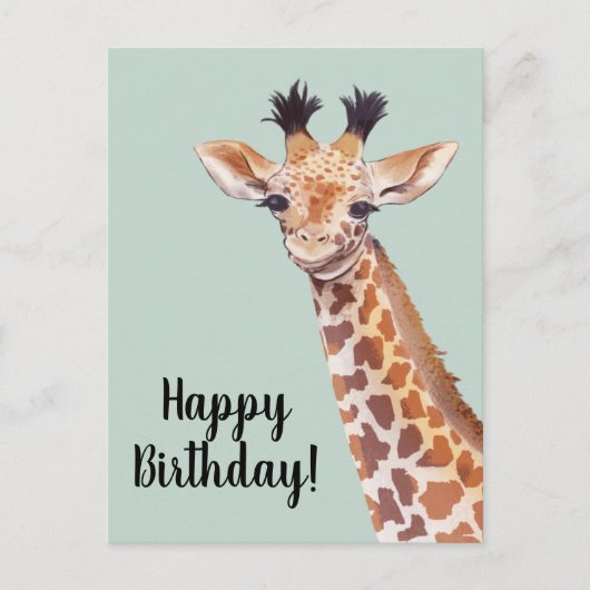 Cute Giraffe Happy Birthday Briefkaart (Voorkant)