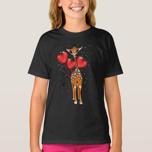 Cute giraffe | hartballonnen t-shirt (Voorkant)