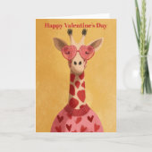Cute Giraffe Hartjes Pullover Valentijnsdag Kaart (Voorkant)