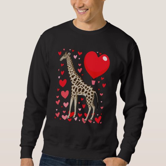 Cute Giraffe Heart Tall Couples Valentine Zoo Anim Trui (Voorkant)