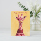 Cute Giraffe Hearts Pullover Valentijnsdag kaart (Staand voorkant)