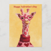 Cute Giraffe Hearts Pullover Valentijnsdag kaart (Voorkant)