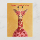 Cute Giraffe Hearts Pullover Valentijnsdag Kaart (Voorkant)