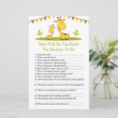 Cute giraffe Hoe goed ken je het baby shower spel? (Staand voorkant)