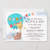 Cute Giraffe Hot Air Ballon Baby shower Kaart (Voorkant)