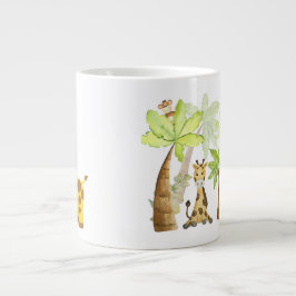 Cute Giraffe Illustration Grote Koffiekop