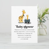 Cute Giraffe Illustration Typography Baby shower Kaart (Staand voorkant)