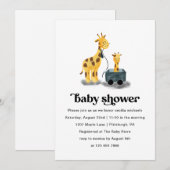 Cute Giraffe Illustration Typography Baby shower Kaart (Voorkant / Achterkant)