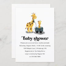 Cute Giraffe Illustration Typography Baby shower