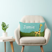 Cute Giraffe in Grass Personalized Sierkussen Kussen (Stoel)