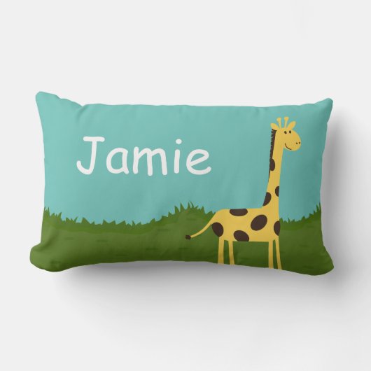 Cute Giraffe in Grass Personalized Sierkussen Kussen (Voorkant)