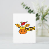 Cute Giraffe in Santa Hat-kerstCartoon Briefkaart (Staand voorkant)