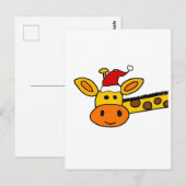Cute Giraffe in Santa Hat-kerstCartoon Briefkaart (Voorkant / Achterkant)