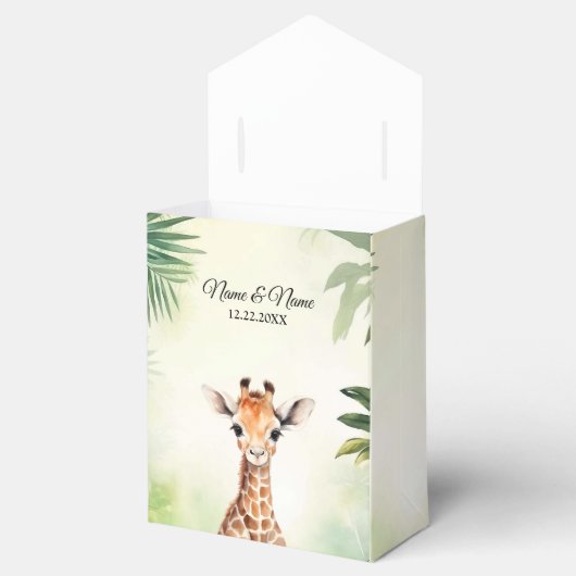 Cute Giraffe Jungle Baby Shower Party Beautiful Bedankdoosjes (Geopend)