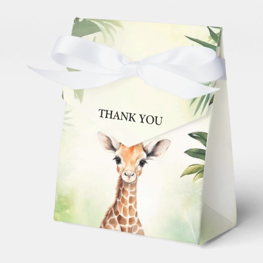 Cute Giraffe Jungle Baby Shower Party Beautiful Bedankdoosjes (Voorkant Zijde)