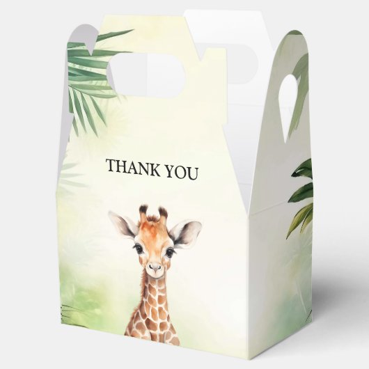 Cute Giraffe Jungle Baby Shower Party Beautiful Bedankdoosjes (Geopend)