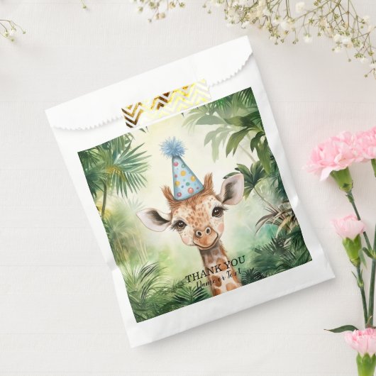 Cute Giraffe Jungle Baby Shower Party Beautiful Bedankzakje (Gezegeld)