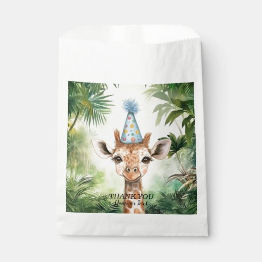 Cute Giraffe Jungle Baby Shower Party Beautiful Bedankzakje (Voorkant)