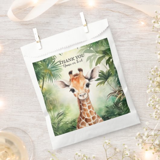 Cute Giraffe Jungle Baby Shower Party Beautiful Bedankzakje (Geknipt)