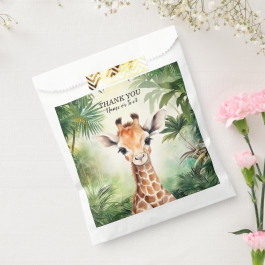 Cute Giraffe Jungle Baby Shower Party Beautiful Bedankzakje (Gezegeld)