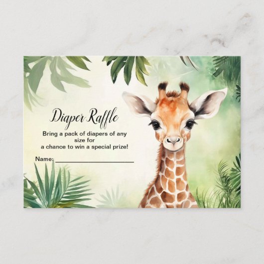 Cute Giraffe Jungle Baby Shower Party Beautiful Informatiekaartje (Voorkant)