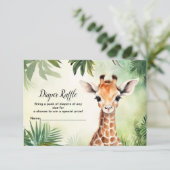 Cute Giraffe Jungle Baby Shower Party Beautiful Informatiekaartje (Staand voorkant)