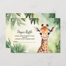 Cute Giraffe Jungle Baby Shower Party Beautiful Informatiekaartje