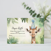 Cute Giraffe Jungle Baby Shower Party Beautiful Informatiekaartje (Staand voorkant)
