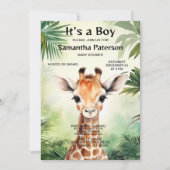 Cute Giraffe Jungle Baby Shower Party Beautiful Kaart (Voorkant)