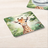 Cute Giraffe Jungle Baby Shower Party Beautiful Kartonnen Onderzetters (Schuin)