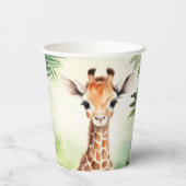 Cute Giraffe Jungle Baby Shower Party Beautiful Papieren Bekers (Achterkant)